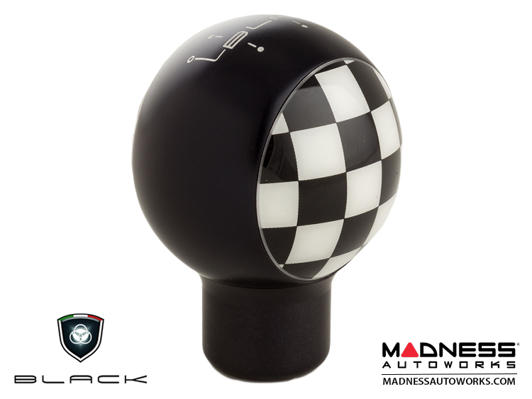 MINI Cooper Gear Shift Knob - Black w/ Checkered Flag Design